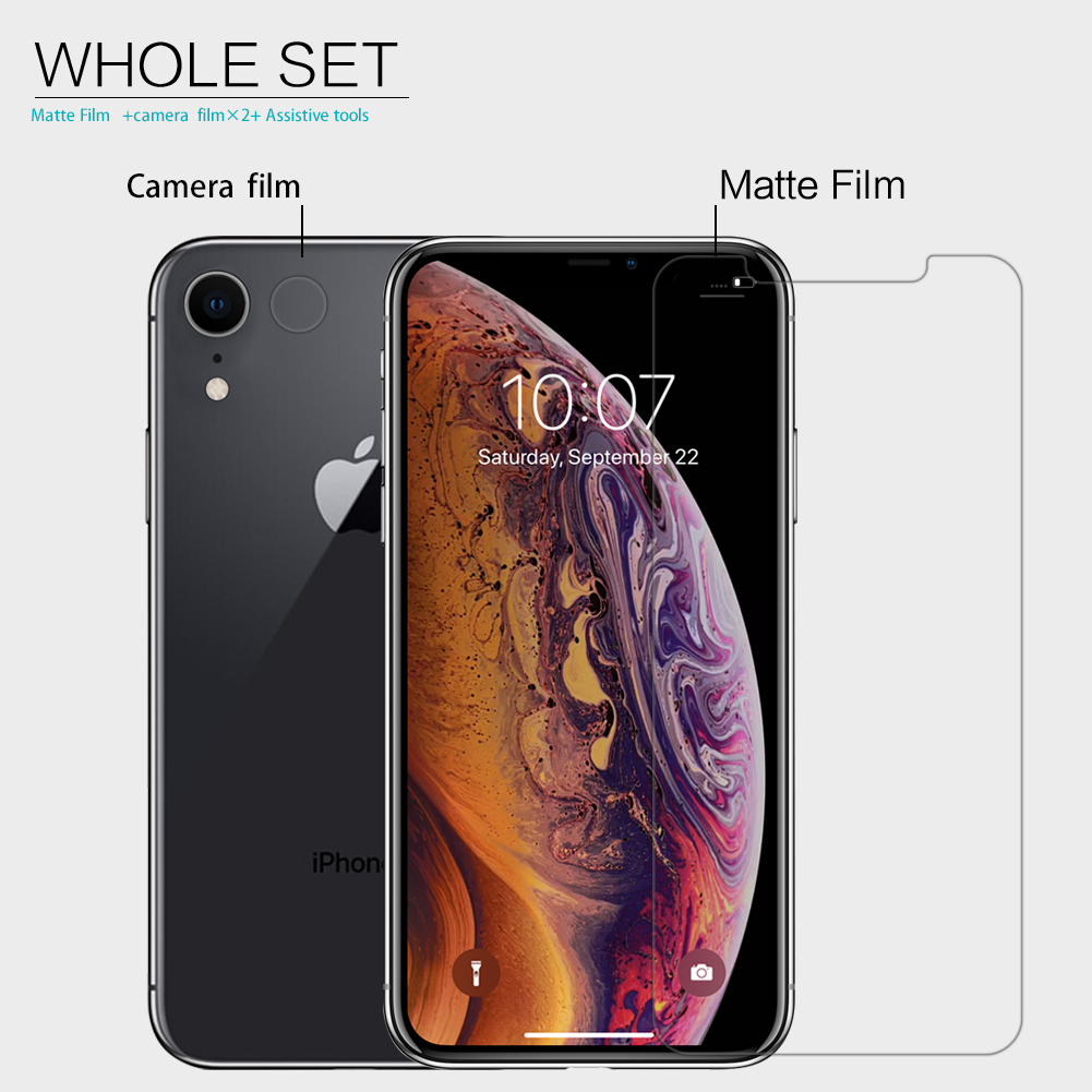 Nillkin-Matte-PET-Screen-Protector-With-Rear-Camera-Lens-Protector-For-iPhone-XR-Anti-Glare-Film-1372977-4